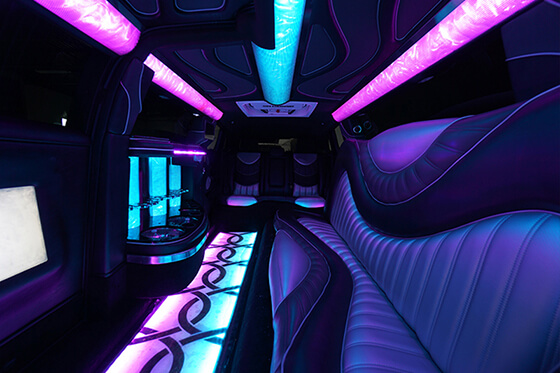 limousine with neon lighting